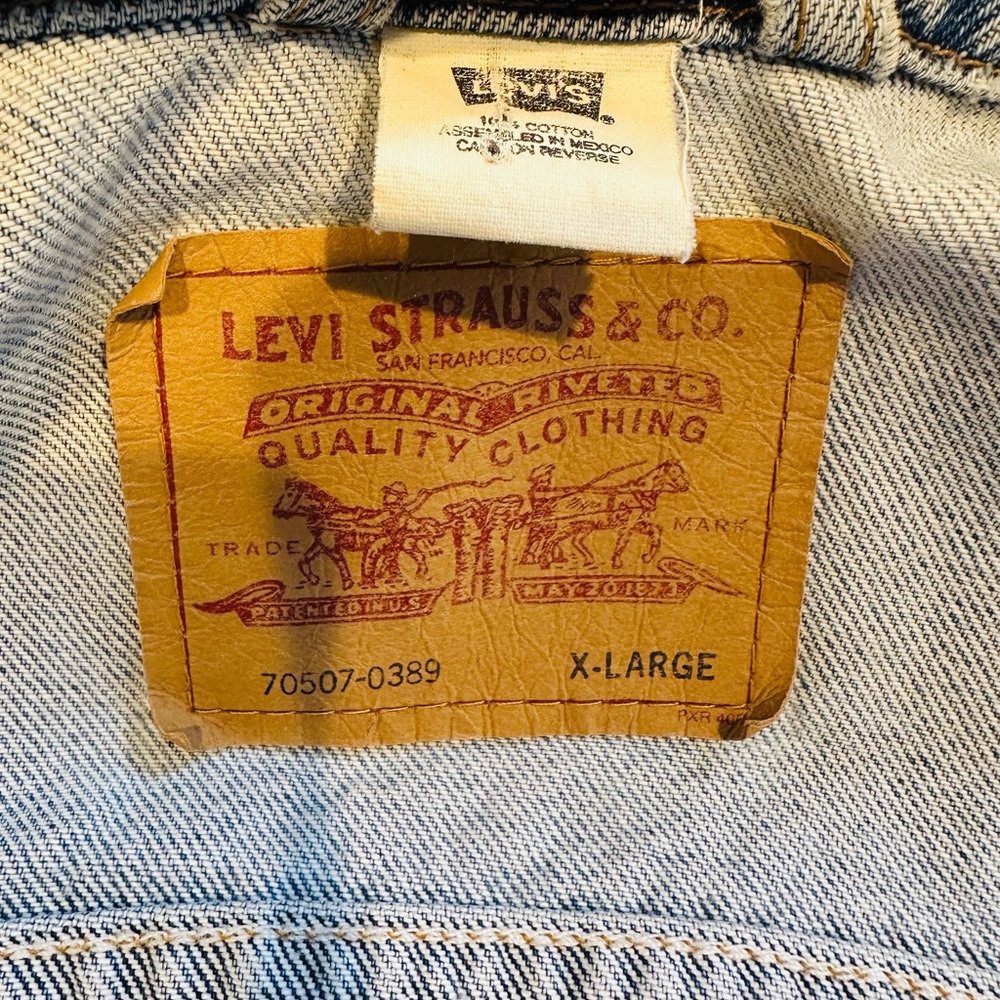 Levi's Vintage Standard Trucker Jacket 70507 Rugged Distressed Size XL - Picture 9 of 10